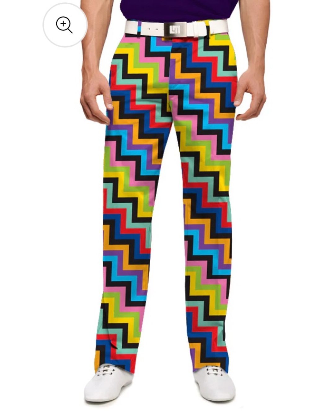 Loudmouth Fairway Steppin’ Out Zig Zag Golf Pants 32x34 Hemmed 31” Rainbow EUC